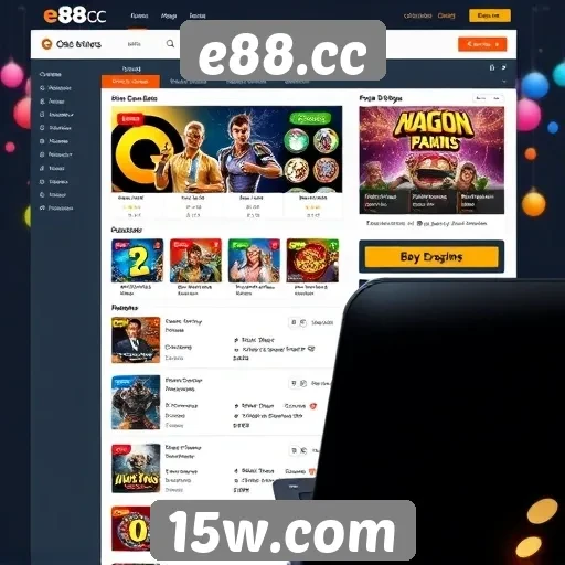 Interface do site e88.cc é acessível e intuitiva